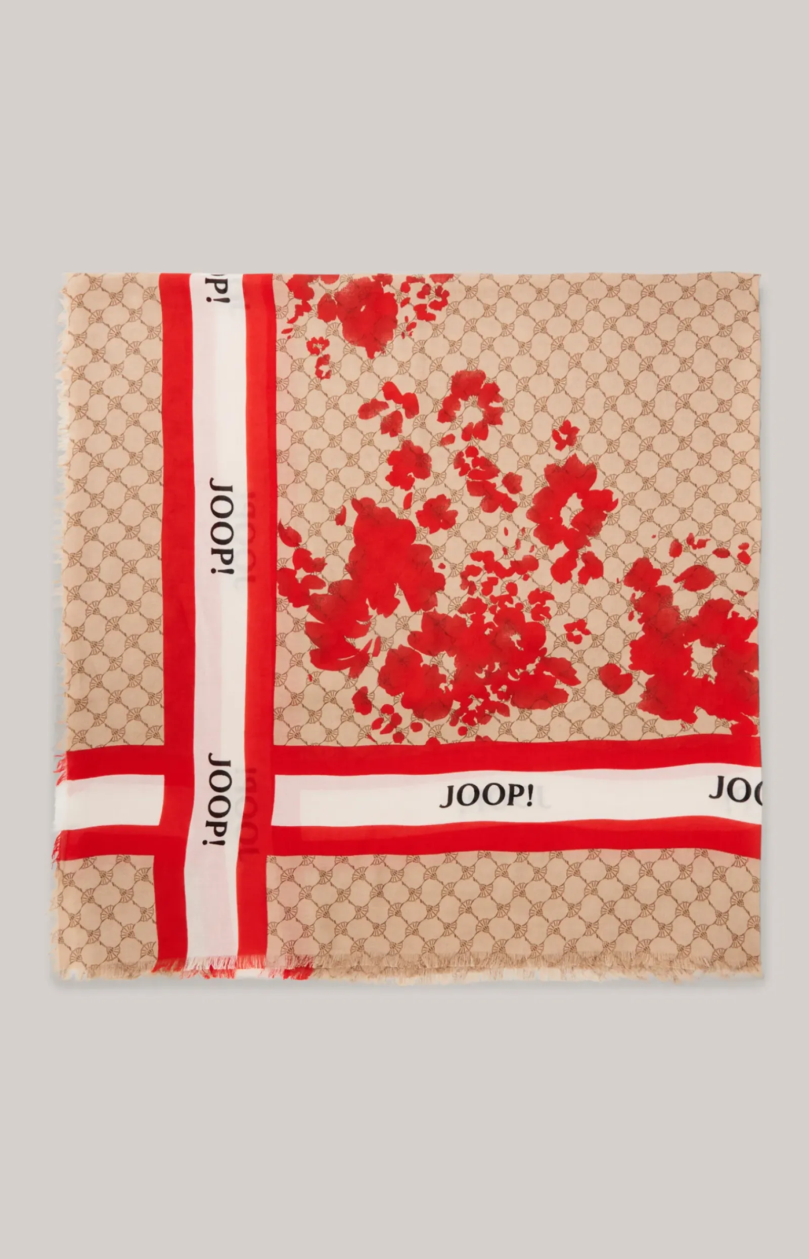 JOOP! Schals & Caps>Cornflower-Schal in Beige/Rot