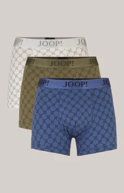 JOOP! Unterwäsche&Loungewear>3-er Pack Boxer in Oliv/Weiß/Blau gemustert