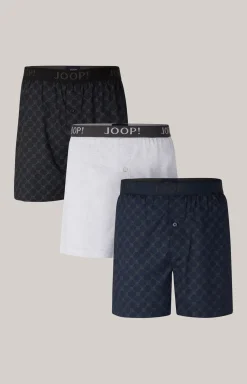 JOOP! Unterwäsche&Loungewear>3er-Pack Fine Cotton Boxer in Hellgrau/Schwarz/Dunkelblau