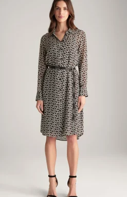 JOOP! Kleider & Röcke|Bekleidung>Georgette-Hemdblusenkleid in gemustert