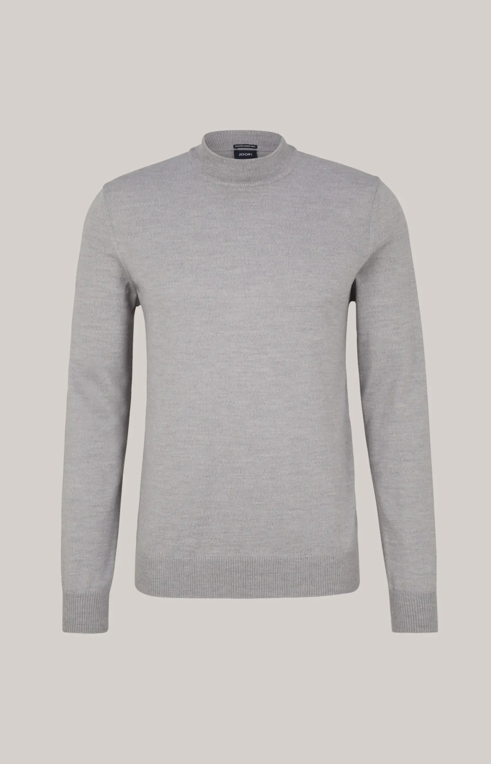 JOOP! Strick>Merinowoll-Pullover Davide in Grau meliert