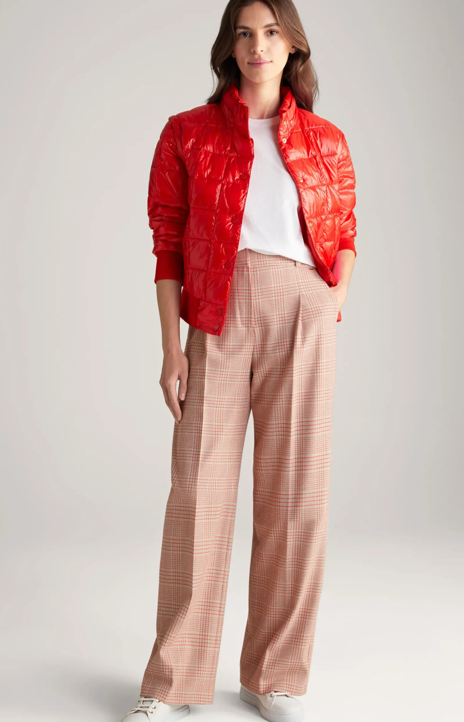 JOOP! Hosen|Bekleidung>Twill-Hose in Beige/Rot kariert